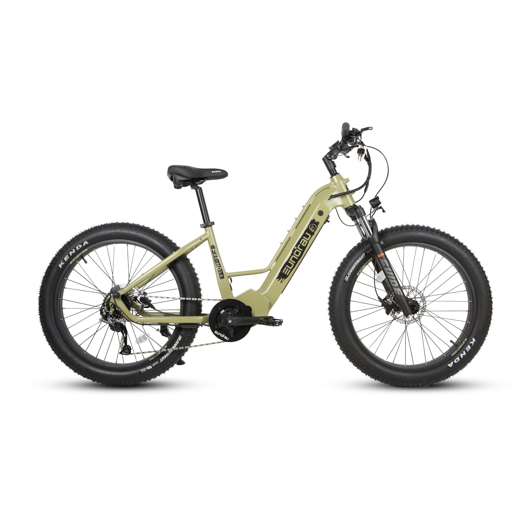 EUNORAU FAT-HD 2.0 (Hunter X7) 1000W Step-Thru Fat Tire Electric Bike – 48V 15Ah, Mid-Drive, 9-Speed, 26" Fat Tire, 20 MPH