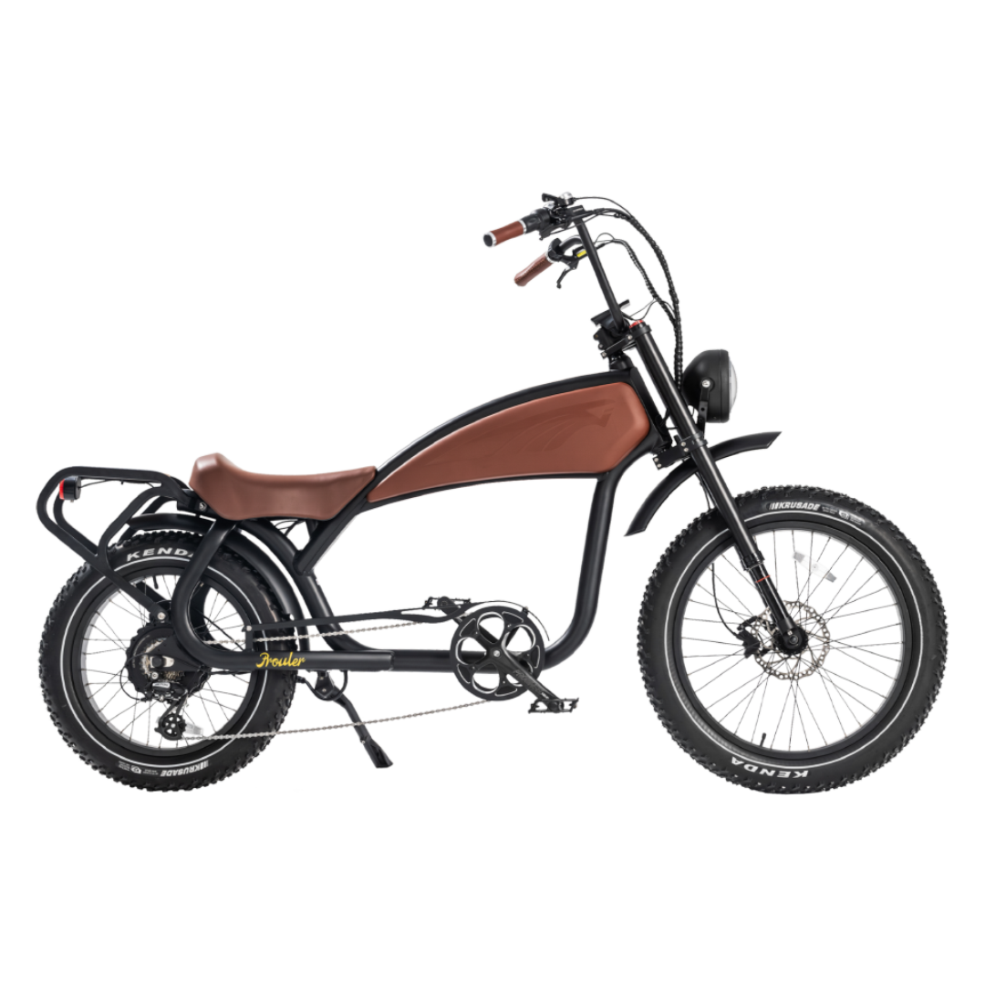Revi Bikes Prowler 750W Chopper Fat Tire Electric Bike – 52V 20Ah, 24"/20" Fat Tire, 7-Speed, Hydraulic Brakes