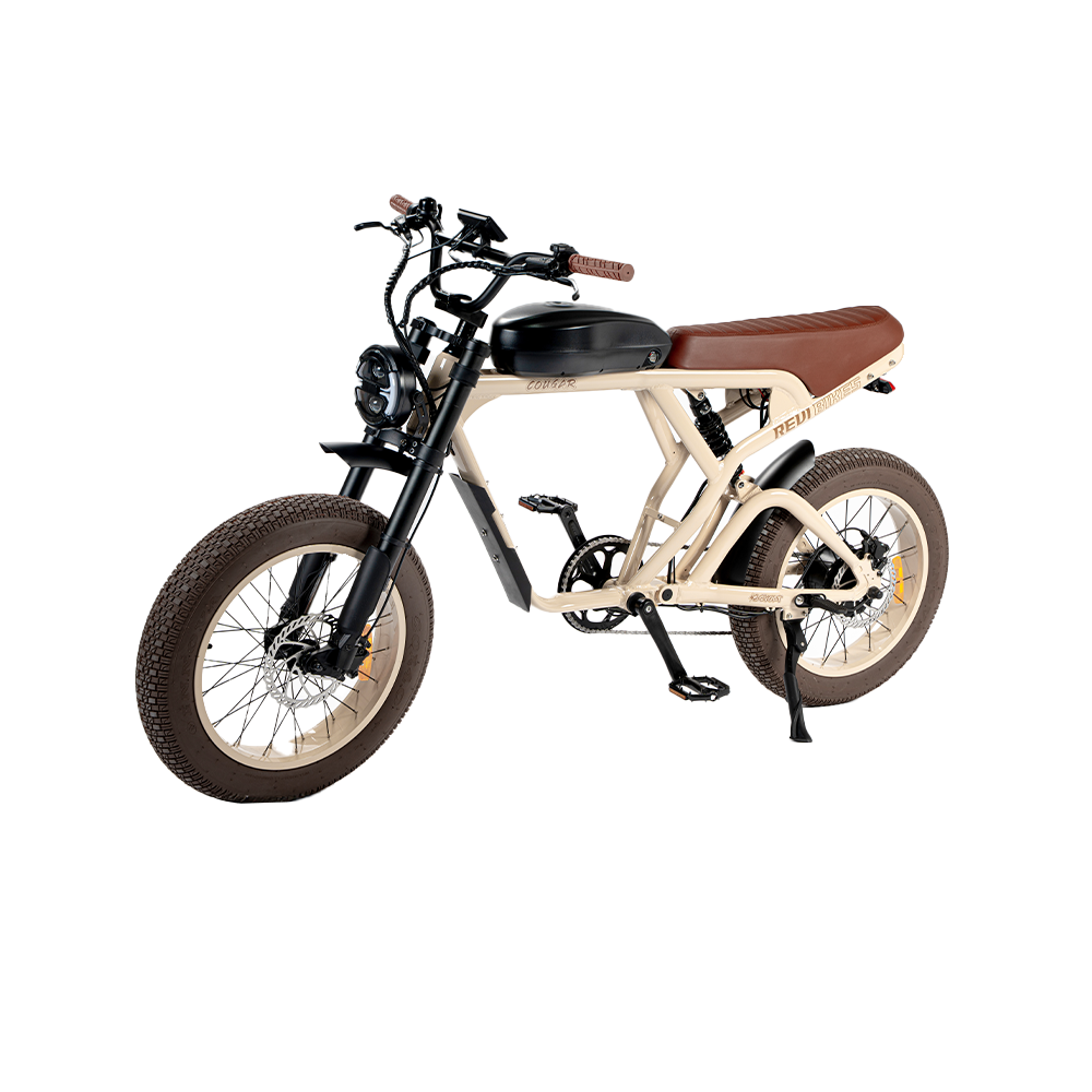 Revi Bikes Cougar 1000W Moto-Style Electric Bike – 52V 20Ah, Full Suspension, 20" Fat Tire, Hydraulic Brakes