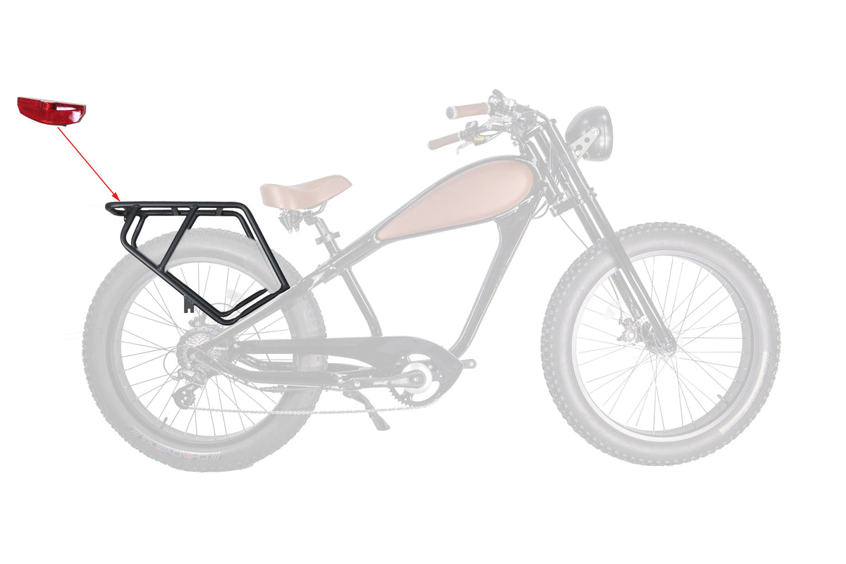 REVIBIKES Cheetah Rear Rack – Aluminum Alloy | 50 lb Capacity with Tail Light